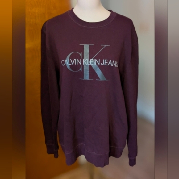 Calvin Klein Jeans Tops - Calvin Klein Jeans Maroon Pullover Men Or Women